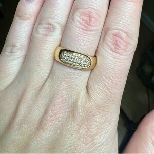 Vintage Solid 14k Yellow Gold Diamond Ring Band Size 8.75